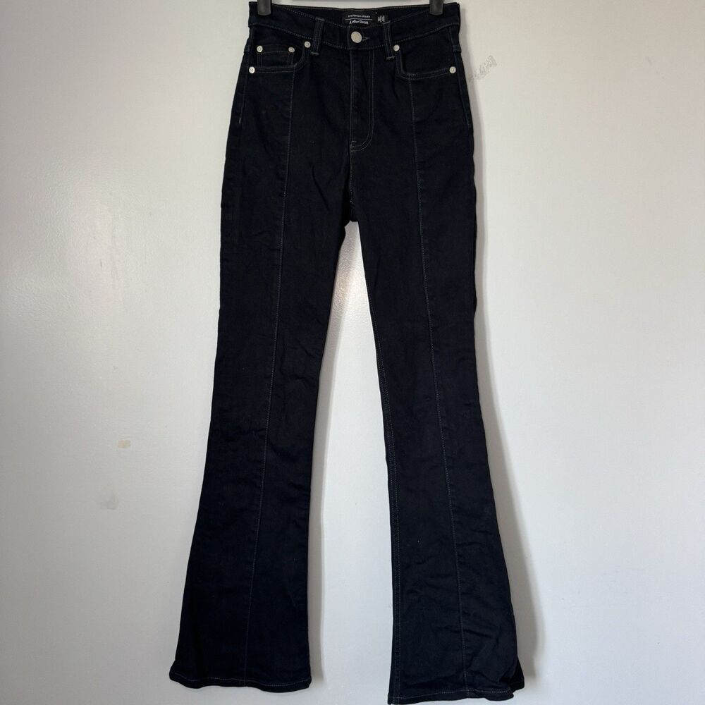 Stockholm Atelier And Other Stories Slim Flare Black Pleated Jeans Sz 25